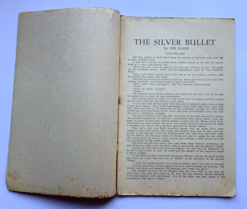 THE SILVER BULLET New Zealand pulp fiction Western book by Tex Waine
